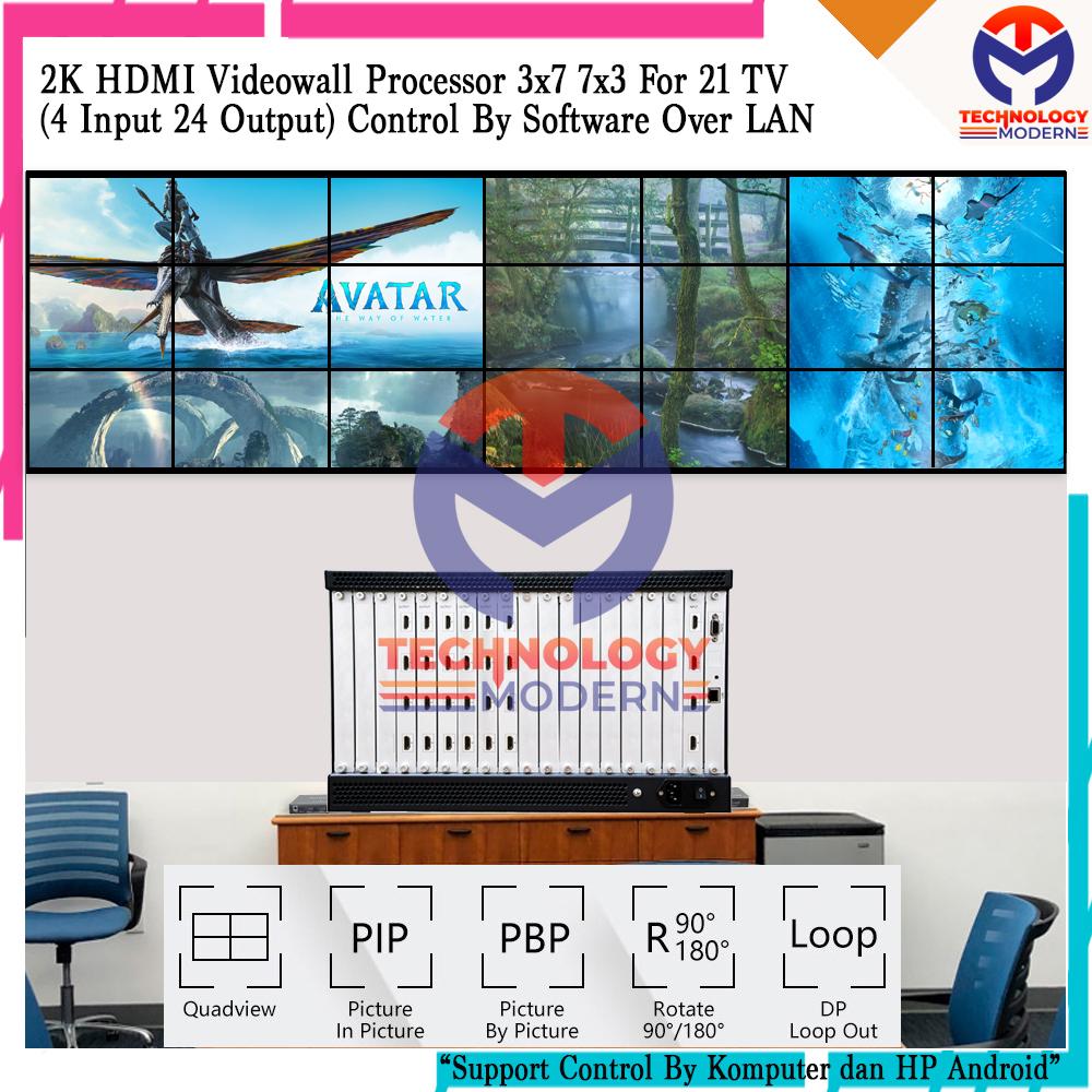4K HDMI Modular Video Wall Processor 3x7 7x3 4x6 (4 Input 24 Output)