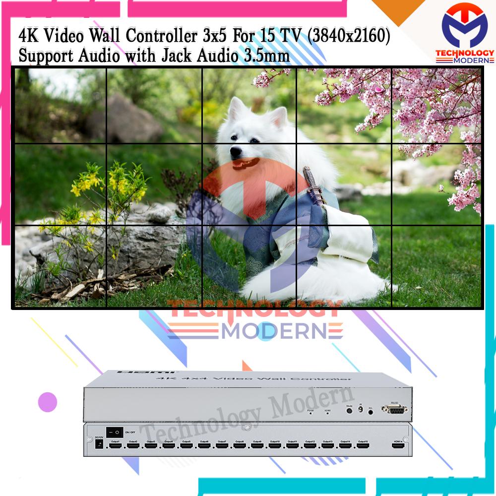 Video Wall Controller 3x5 5x3 For 15 TV with Audio 4K (3840x2160)