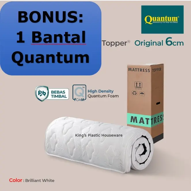 Quantum Mattress Topper 90 x 200 cm Tebal 6 Cm ORIGINAL pelapis kasur 0