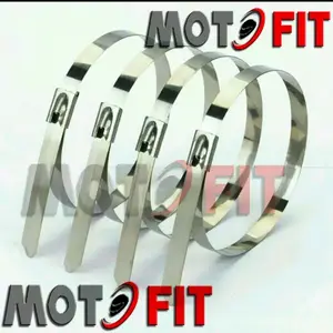 Stainless cable ties kabel ties klem knalpot exhaust wrap motor mobil