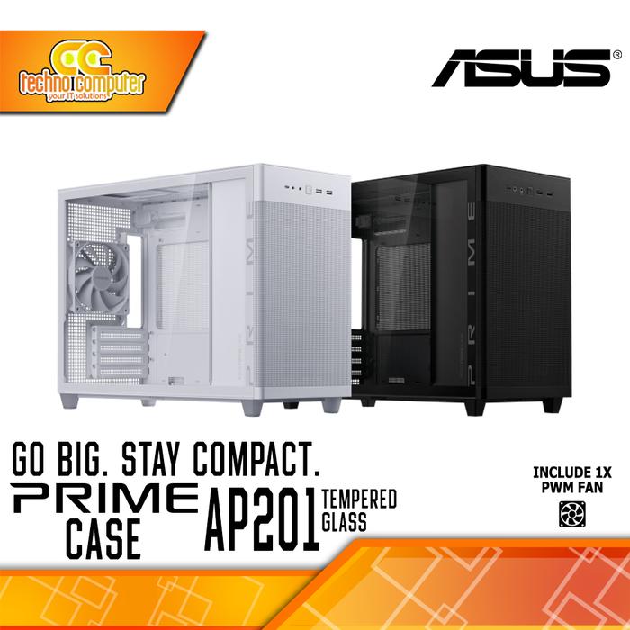 Gambar CASING ASUS PRIME AP201 TG - Small Tower mATX Case (Free 1x Fan) dari Techno Computer Bali Kota Denpasar Tokopedia