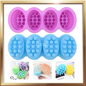 Cetakan Silikon Sabun Spa / Massage Bar Soap Silicone Mold 4 Cavity