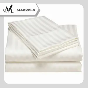 Duvet Cover Katun Jepang by Marvelo 200x230 cm - Putih Salur