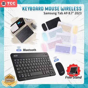 Aksesoris untuk Samsung Tab A9 8.7 2023 Combo Wireless Keyboard Mouse Bluetooth Stand