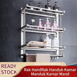 Rak Kamar Mandi Dinding Rak Bumbu Dapur Stainless Steel Rak Tempel