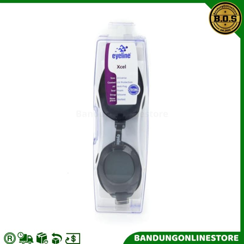 Kaca Mata Renang Eyeline Xcel Lensa Anti Fog dan UV Google Swim Abu 2