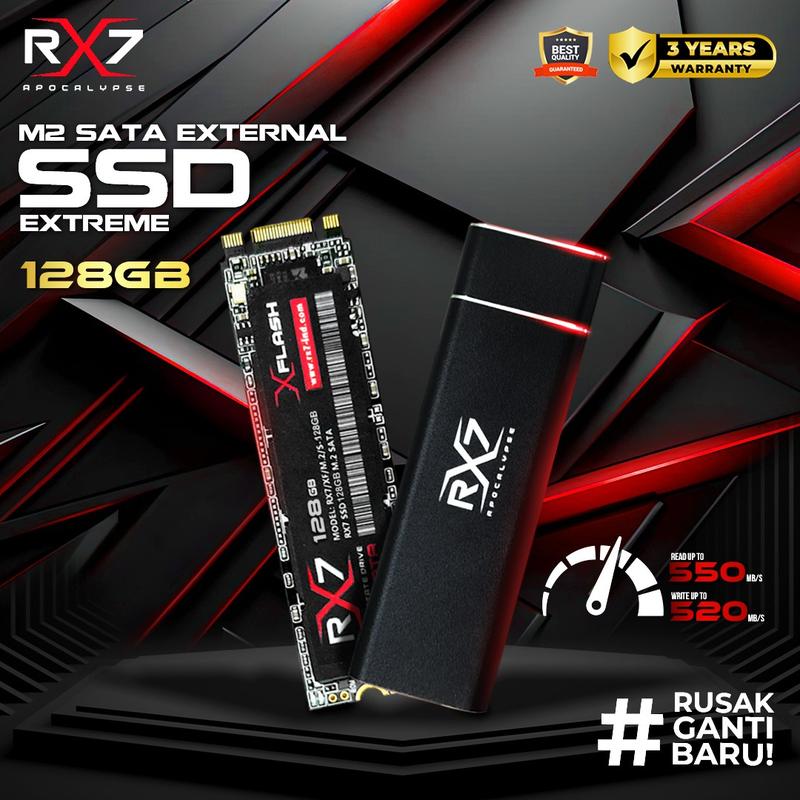 SSD M2 SATA EXTERNAL 128GB RX7 / ENCLOSURE M2 SATA + M2 SATA 128GB RX7 ...