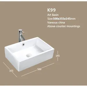 WASTAFEL KOTAK/ TEMPAT CUCI TANGAN KERAMIK PUTIH WIKEA K99 LAVATORY