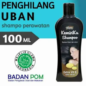Shampoo Happy Kemiriku BPOM penghitam rambut dan pengilang uban 100ml