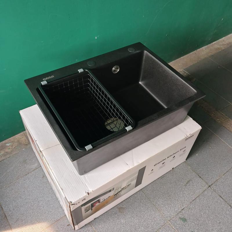 PAKET LENGKAP KITCHEN SINK SILL GRANIT INOBE 6045 BLACK 3