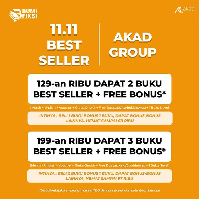 Gambar Promo 11.11 Best Seller Akad - 199 Ribu Dapat 3 Buku + Free Merch dari BumifiksiJogjakarta Kab. Sleman Tokopedia