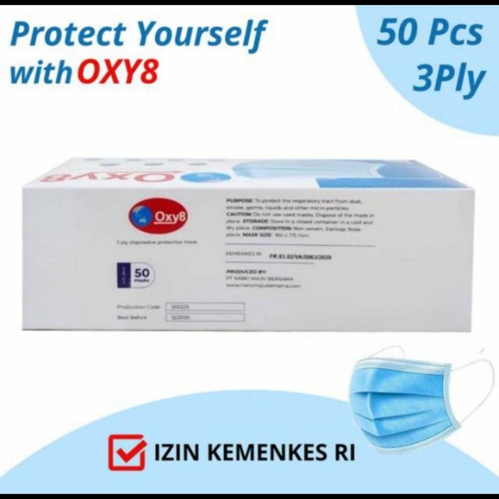 MASKER OXY8 isi 50 pcs 3ply