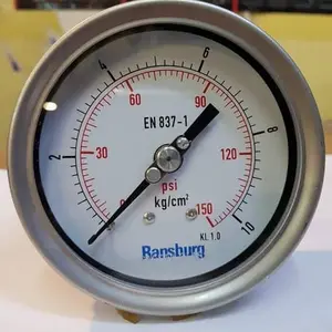 Pressure Gauge Payung Non Flange Stainless 4 " inchi 0-10 bar