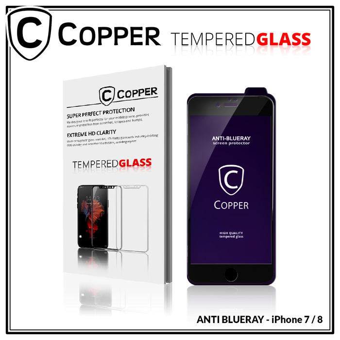 Gambar COPPER Tempered Glass - compatible For iPhone 7 | ANTI BLUERAY Full Glue Premium - Hitam, TG BLUERAY dari Copper Indonesia Kota Administrasi Jakarta Barat Tokopedia
