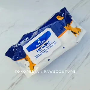 Petsoft pet dog cat wet wipes tear stain tissue basah anjing 100pcs