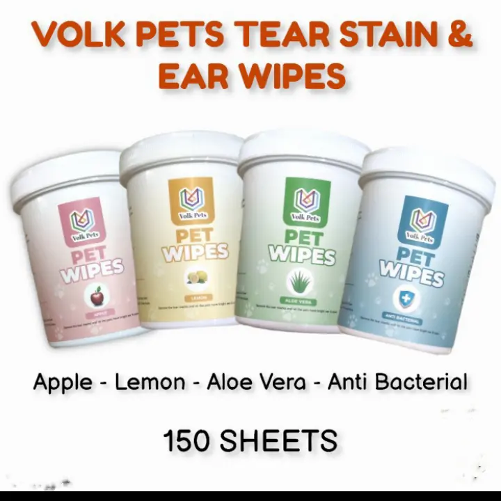 VOLK Pets 150lbr Tissue basah anjing kucing pet eye & ear wipes 0