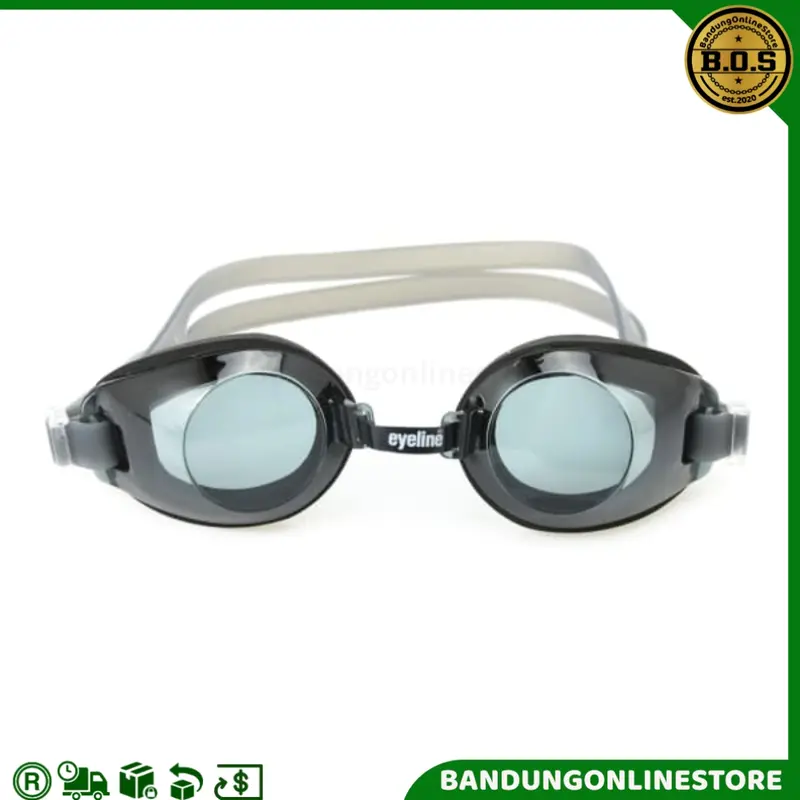 Kaca Mata Renang Eyeline Xcel Lensa Anti Fog dan UV Google Swim Abu 1