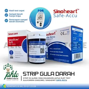 SINOCARE STRIP Gula Darah Safe Accu l Refill Strip Gula 50's