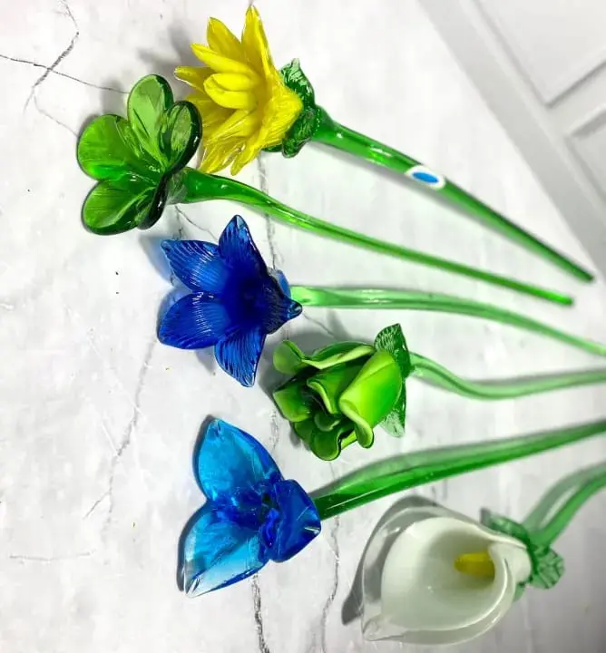 Bunga Kristal Mewah Ukuran 35cm - Pilihan Random Pertangkai 1