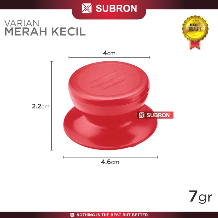 Gambar SUBRON Universal Knob Tutup Panci Wajan Knop Cover Lid Handle Pegangan - Merah Kecil dari SUBRON KITCHENWARE Kab. Bandung 5 Tokopedia
