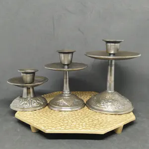 Tempat lilin logam Antik dengan lubang lilin 2,5cm. 3varian kode