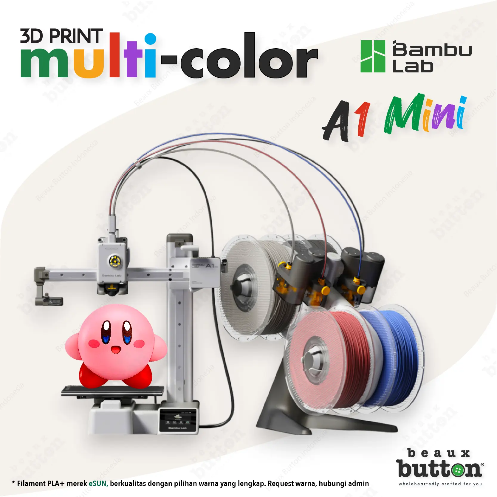 CETAK 3D PRINT MULTI COLOR 4 WARNA - BAMBULAB BAMBU LAB A1 MINI