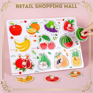 RSM Mainan Anak Puzzle Knob Kayu Jigsaw Wooden Puzzle Karakter Lucu