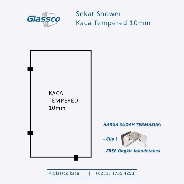 Kaca Kamar Mandi Sekat Shower Tempered 10mm Pesanan Pak Afu 1