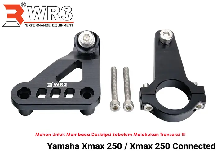 Gambar Breket Steering Damper WR3 Xmax 250 - Hitam dari WR3 Kota Administrasi Jakarta Barat 2 Tokopedia