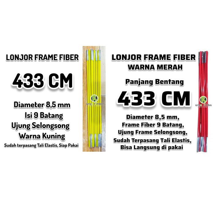 Jual LONJOR FRAME FIBER 433 CM DIAMETER 8,5 mm BAGIAN LONJOR UTAMA ...