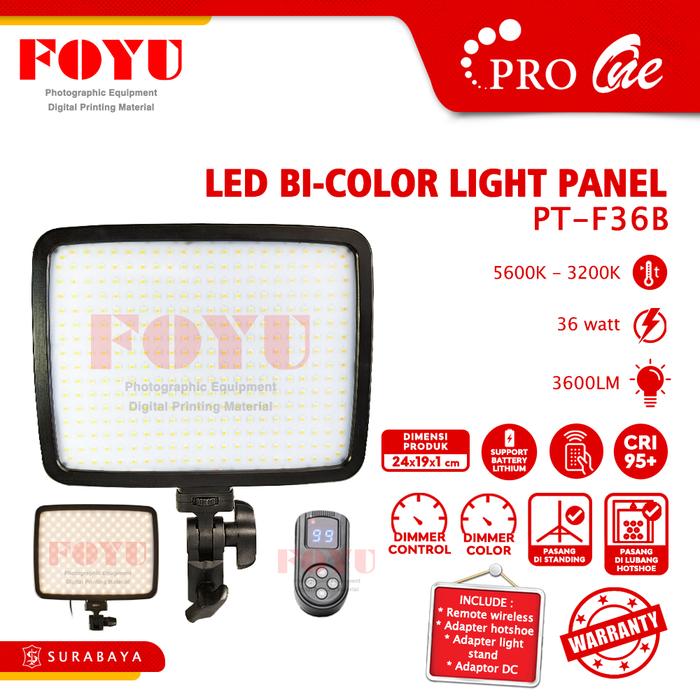 Gambar Professional LED Bi-Color Light Panel Pro One PT-F36B dari Foyu Photo Kota Administrasi Jakarta Selatan Tokopedia