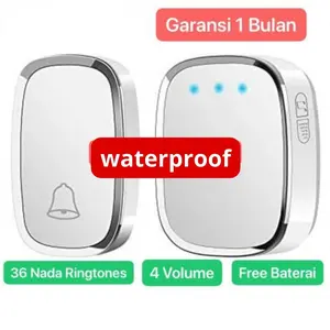 BEL-002 Bel Rumah Wireless Door Bell Waterproof Pintu 1 Receiver