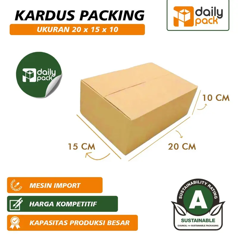 KARDUS POLOS BOX PACKING UKURAN 20X15X11 cm 0