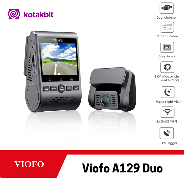 Gambar Viofo A129 Duo 2 channel fullHD 1080P WiFi kamera mobil dvr + Gps dari kotakbit Kota Administrasi Jakarta Utara Tokopedia
