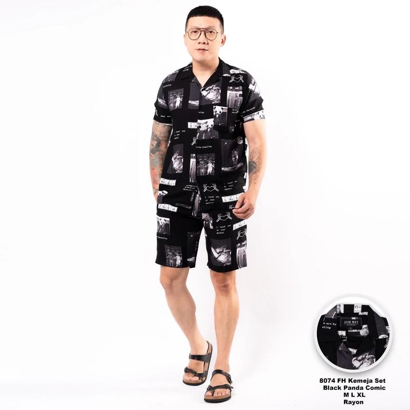 Piyama pria dewasa sleepwear men tie dye set pria baju tidur piyama 2