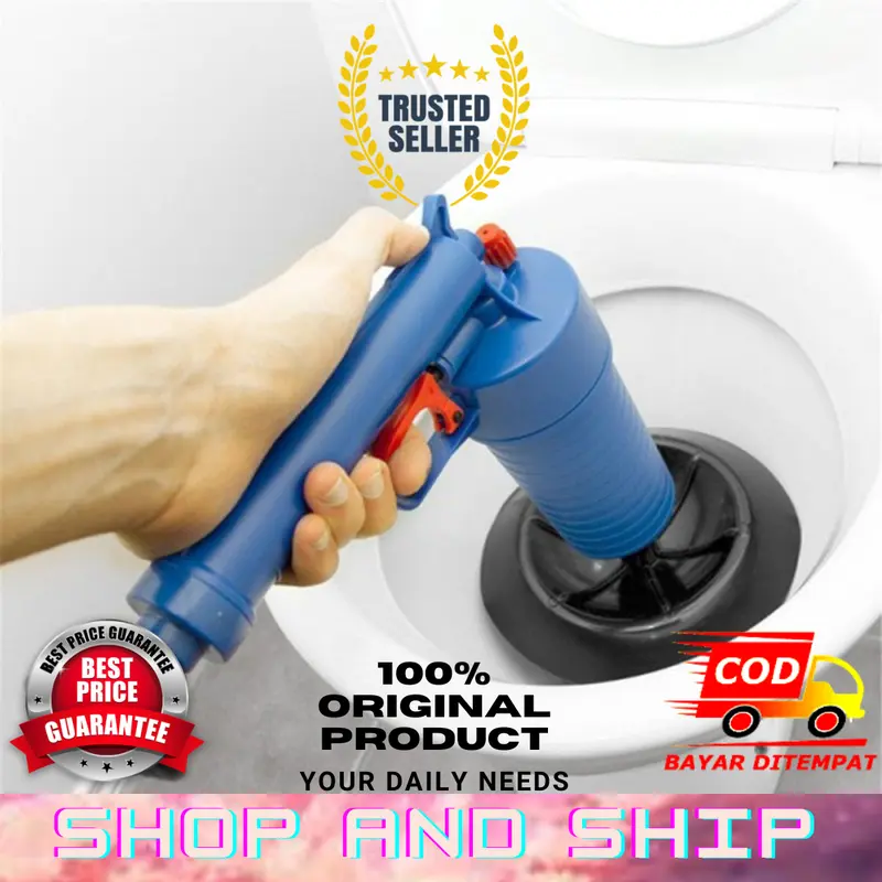 Alat Pompa Tembak Dorong Plunger Saluran Air WC Toilet Wastafle Mampet 0