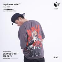 Gambar Ayaine Mambri Savage Spirit Tee Oversized T-Shirt  - Gray dari Ayaine Mambri Official Jakarta Pusat 2 Tokopedia