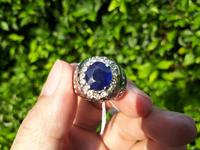 Gambar Batu Permata Natural Blue Safir SF017 Indah Ikatan Perak Mewah dari CNC phoneshop Kota Administrasi Jakarta Pusat 1 Tokopedia