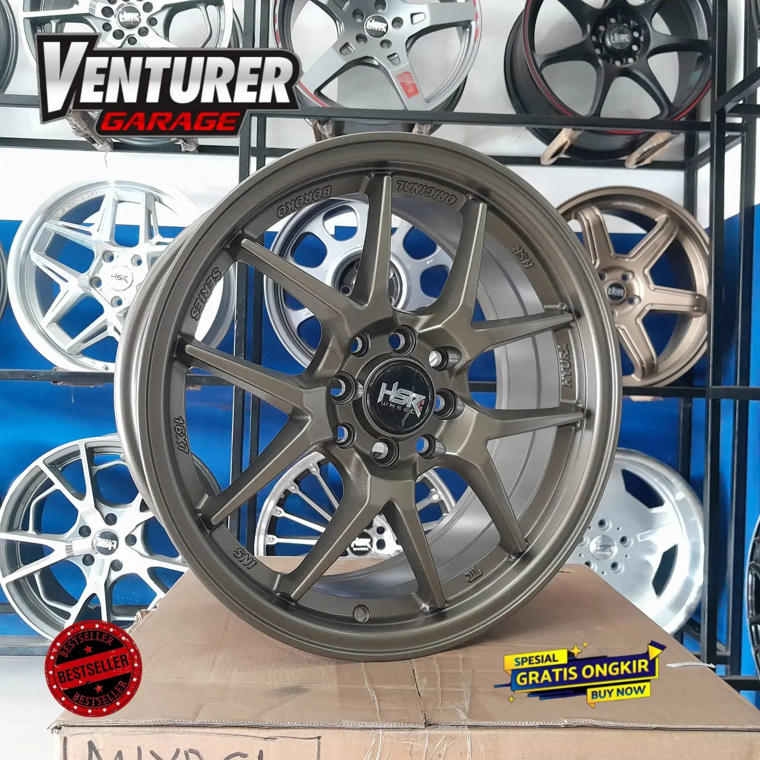 Velg Racing R16 Mobil Yaris Vios Ayla HSR Hyura Pcd 4x100 ET42 Ring 16