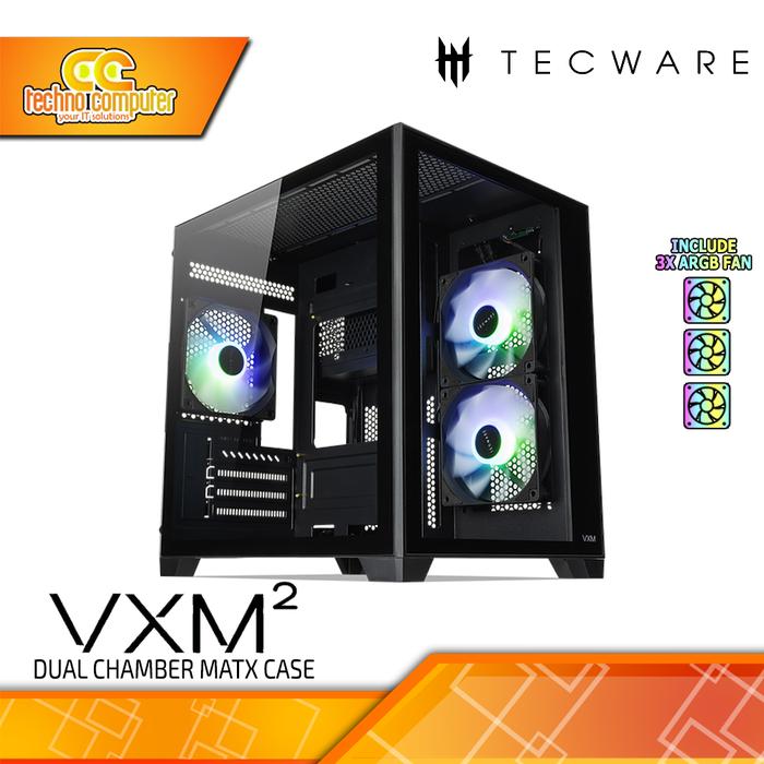 Gambar CASING TECWARE VXM2 TG - Dual Chamber mATX Tempered Case dari Techno Computer Bali Kota Denpasar Tokopedia