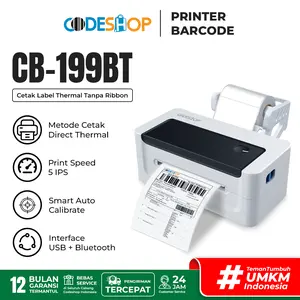 Printer Bluetooth Thermal Codeshop CB-199BT Cetak Label Barcode Resi Sticker