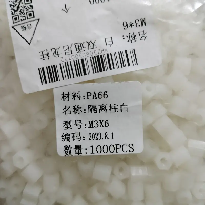Spacer Silinder M3x6 abs nylon tiang penyangga PCB bulat tinggi 6mm 1