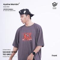 Gambar Ayaine Mambri Savage Spirit Tee Oversized T-Shirt  - Gray dari Ayaine Mambri Official Jakarta Pusat 1 Tokopedia
