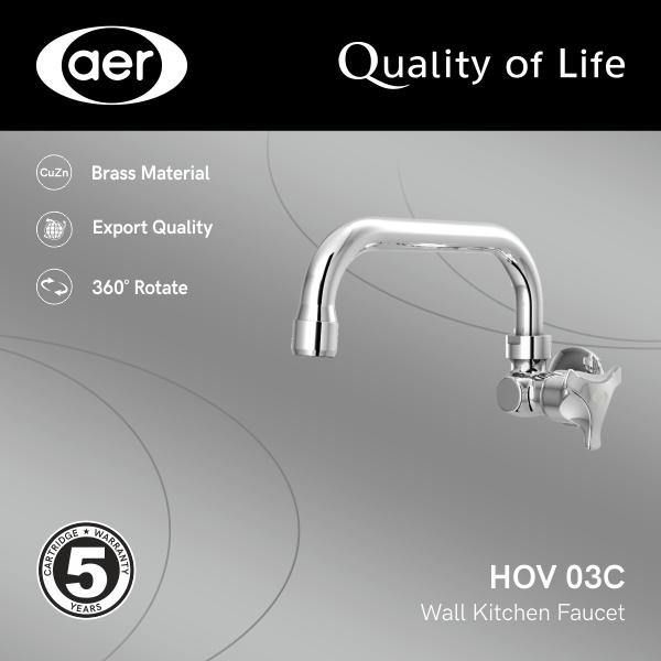 Gambar AER Kran Dapur - Keran Air Kuningan / Wall Kitchen Faucet HOV 03C dari Sutindo Shop Kota Surabaya Tokopedia