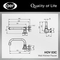 Gambar AER Kran Dapur - Keran Air Kuningan / Wall Kitchen Faucet HOV 03C dari Sutindo Shop Kota Surabaya 2 Tokopedia