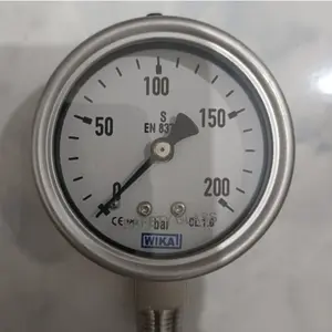 Wika 2,5" 200 bar,  Full SS Racket + drat 1/4" BSP