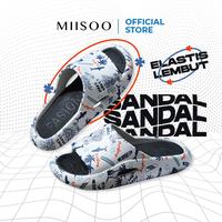 Gambar MIISOO Sandal Wanita Pria Slip On/Sandal Unisex/Sandal Unisex flip flo - Hitam/Putih, 44/45 dari MIISOO Kab. Tangerang 1 Tokopedia