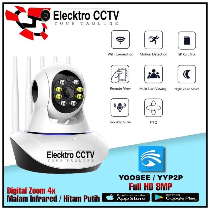 IP CAMERA BABY CAM YOOSEE FULL HD 8MP CCTV WIRELESS COLORVU