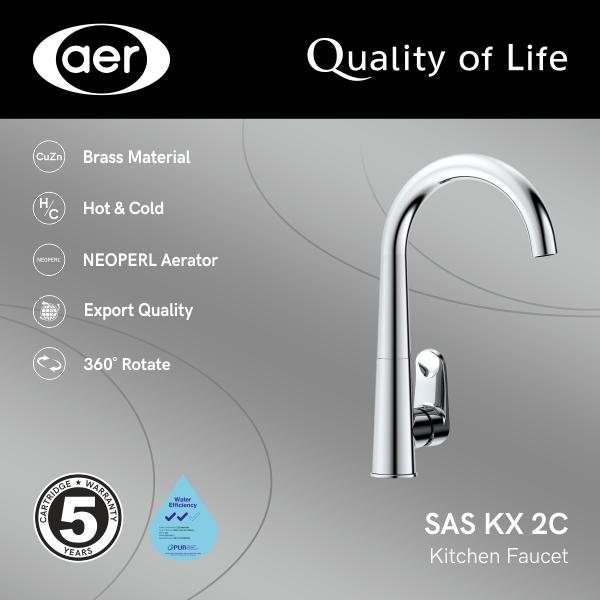 Gambar AER Kran Dapur Dingin Keran Air Kuningan - Kitchen Faucet SAS KX2C dari Sutindo Shop Kota Surabaya Tokopedia
