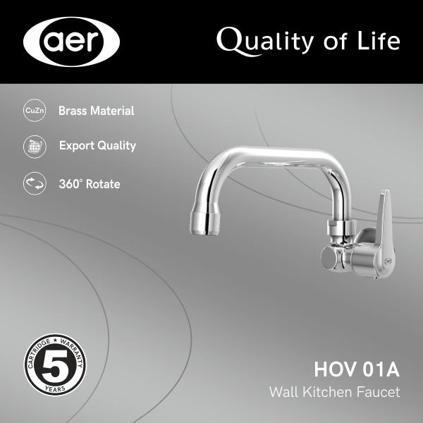 Gambar AER Kran Dapur - Keran Air Kuningan / Wall Kitchen Faucet HOV 01A dari Sutindo Shop Kota Surabaya Tokopedia